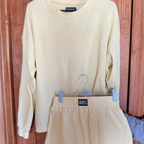 Daily Drills Sweaters - Daily Drills Yellow Shirt & Shorts Set